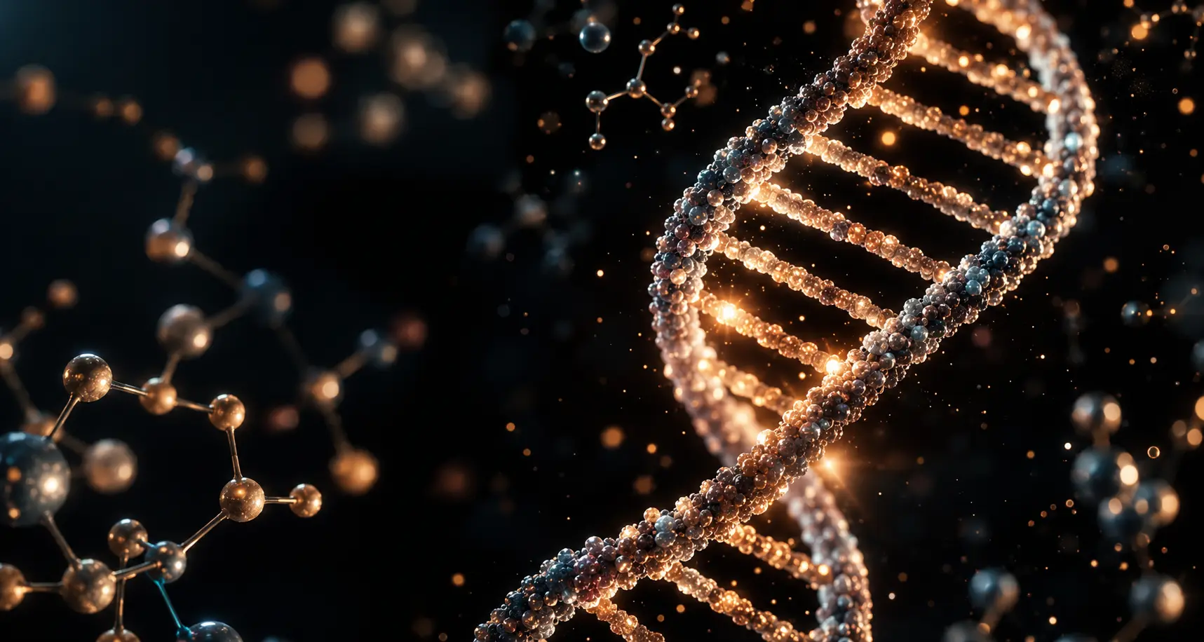 DNA double helix representing personalized hormone diagnostics